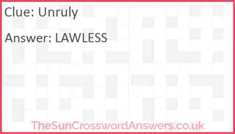Unruly crossword clue 12 letters - The Crossword Solver found 30 answers to "Tartan cleric, unruly and defiant (12)", 12 letters crossword clue. The Crossword Solver finds answers to classic crosswords and cryptic crossword puzzles. Enter the length or pattern for better results. Click the answer to find similar crossword clues . Enter a Crossword Clue.